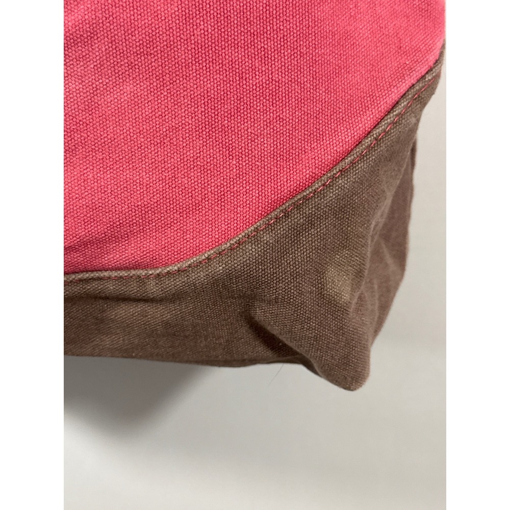 Life is Good Red Brown‎ 100 % Cotton Canvas Heart Graphic Tote Shoulder Bag - Picture 4 of 9